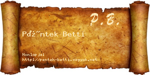 Péntek Betti névjegykártya